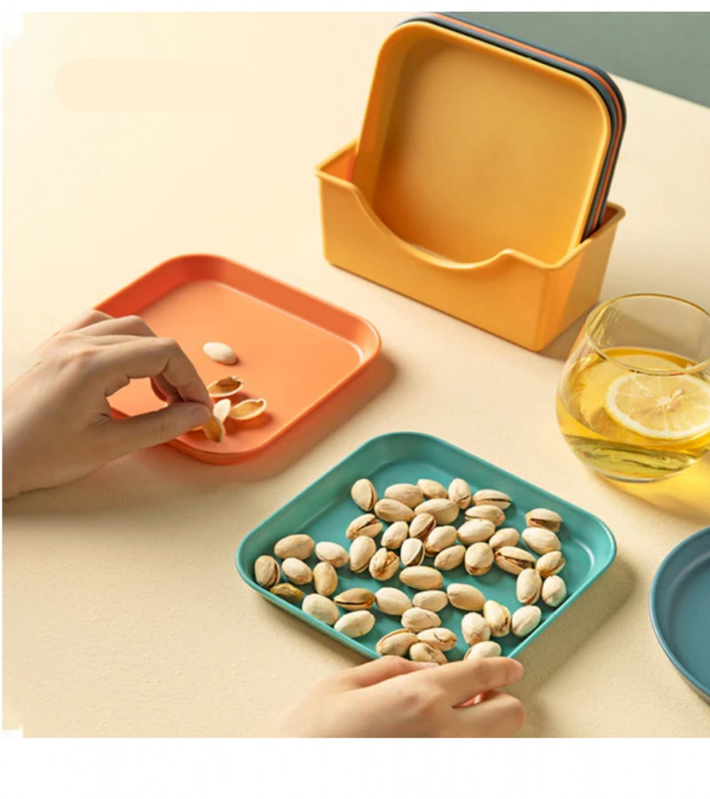 Plastic Plate Set 10 Pcs with Holder