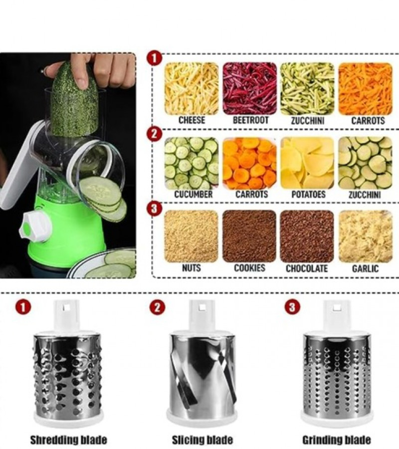 Vegetable Grater with 3 Interchangeable Blades
